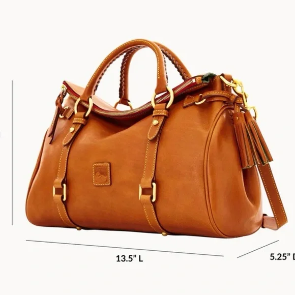 Dooney & Bourke large steel blue Florentine satchel - Picture 3 of 13